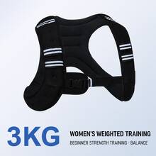 BSKT 3kg/5kg Iron Pellet Weighted Vest, Unisex Adult, Soft Breathable Neoprene, Double Buckle Adjustable Secure Fit Reflective Design, For Running, Fast Walking And Strength Training - Black - View 11