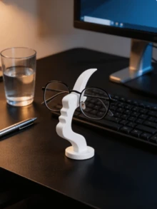 1pc/2pcs Abstract Face Shaped Glasses Holder, Minimalist Glasses Stand Desktop Decor, Creative Glasses Display Rack, Glasses Storage Organizer, Modern Desktop Ornament, Suitable For Bedroom, Office, Etc., Unique Gift For Glasses Wearers - Multicolor - View 6