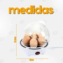 Cozedor Elétrico Ovos, Legumes 1 Andar Até 7 Ovos - Amarelo - Visão 4