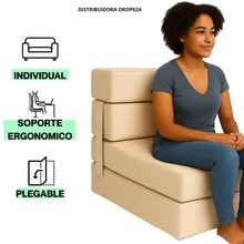 Sofá Cama Individual 190x70x15 Poliéster - Champán - Ver 9