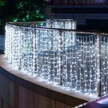 8 Lighting Modes Battery Powered Icicle Lights Curtain Lights, Starry String Lights, Outdoor Engineering Mall Wedding Decoration Lights, Outdoor Atmosphere Lights, Indoor Curtain Lights Christmas Decoration Holiday Lights, Holiday Lighting, Waterfall Lights Yard Decoration, Outdoor Decoration, Garden Fence Railing Decoration, Room Bedroom Hallway Living Room Eaves Decoration String Lights, Wedding Party Decoration - 8-function Battery-powered Fairy Lights - View 17