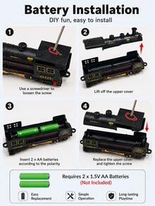 Christmas Train Set With Lights And Sound, Electric Train Model With Track, Christmas Tree Toy, Creative Children's Gift, Train Set - Retro Train - View 8