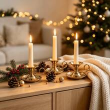 Christmas Wedding Candle Holder Black/Gold With Drip Tray Curved Handle Halloween Table Centerpiece Home Decor Ornament - Multicolor - View 4