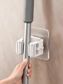 6pcs Wall-Mounted Mop Storage Rack With Locking Hooks, Plastic Broom Holder Storage Rack, Suitable For Bedroom Garden Kitchen Bathroom Dormitory Space-Saving - Multicolor - View 3