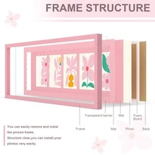 1pc Multi-Opening Photo Frame, Wavy Fan-Shaped Border, 3-Hole/4-Hole/5-Hole, Cute Collage Photo Frame, Suitable For 4x6 Photos, High Transparency Acrylic, Best Gift For Friends And Family, Suitable For Bedroom, Dorm And Desktop (Random Photo Paper) - 1PC - View 4