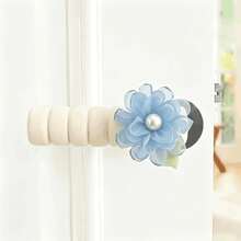 Fabric Floral Door Handle Cover, Luxury Faux Pearl Door Handle Sleeve - Multicolor - View 12