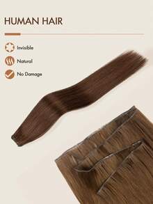 Genius Hair Extensions 真人髮束 不可退貨 直髮絲滑髮束，適合稀疏與細髮質增厚，自然黑棕金 14-22 英吋 沙龍級雙抽髮 - 彩色 - 查看 6