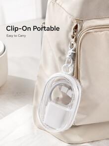 1pc Portable Mini Transparent Zipper Storage Bag, Multi-Functional Jewelry Organizer, Suitable For Earphones, Power Bank, Keychain, Rings, Perfume, Travel Accessories, Unisex, Travel Essential (Keychain Style Random), Holiday Essential - Multicolor - View 2