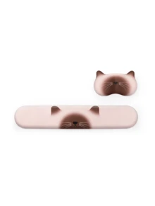 Satu set pelindung pergelangan tangan keyboard dan mouse berbentuk kucing yang lucu, terdiri dari dua bagian, menampilkan desain ergonomis, bahan silikon, fungsi pijat, desain yang nyaman dan bernapas, serta pola kartun yang menggemaskan. Pelindung pergelangan tangan ini berbentuk seperti kucing. - View 8