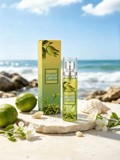 1pc Bergamot Green Tea Scented Room Spray, Aromatic Spray, Blend Of Bergamot, Green Tea, Tropical Fruits, Floral And Fruity Notes. Provides Long-Lasting Natural Fresh And Alluring Fragrance, Suitable For Clothing, Home, Indoor, Car, Bedroom, Dorm, Office, Travel, Vacation, Party, Summer Travel Essential, New Holiday Gift/Vacation Essential. Thanksgiving, Holiday Gift, Also An Ideal Gift For Friends And Family