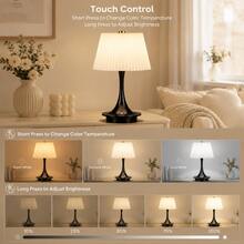 Wireless LED Ambient Table Lamp, USB Rechargeable, Touch Sensor Switch, 3-Color Light, Infinite Dimmable, Compact Portable Night Light, Easy To Place, Non-Slip Base Design, Suitable For Living Room, Bedroom, Bedside, Dining Room, Entryway, Hallway, Perfect Gift - Desk Lamp - View 3