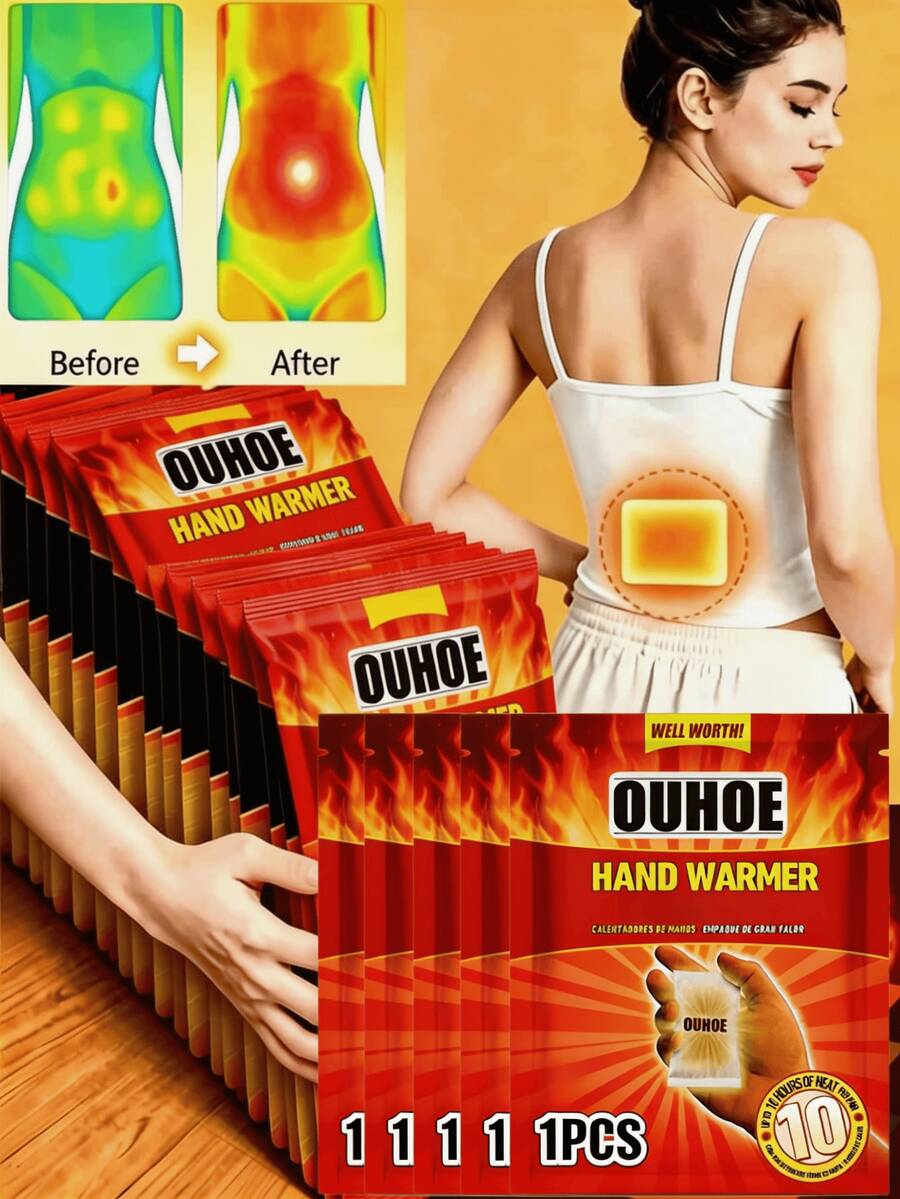 Warm Patches, Hand Warmers, Body Warmers, Portable Self-Heating Foot Warmers, Body Warmers, Effectively Resist Cold, Long-Lasting Warmth, Suitable For Adults, Children, Elderly, Household Essential.