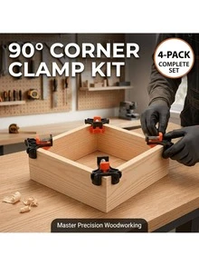 4pcs Woodworking Right Angle Clamps - Suitable For Picture Frames, Fish Tanks And More - Precision Corner Connection Tool Accessories - Red - View 3