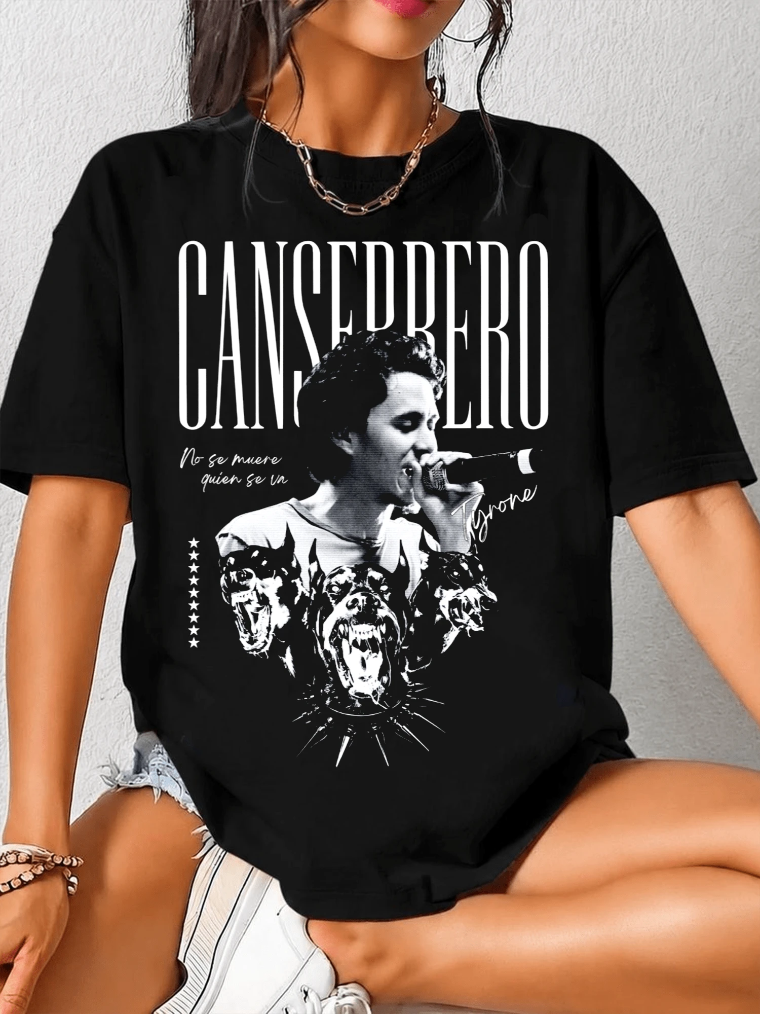 Cancerbero T-Shirt Design PNG, Print-Ready, Printable Design, Artist, Cancerbero DTF, Rap T-Shirt.Png - 黑色 - 查看 1