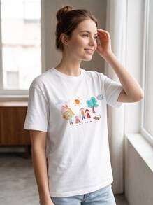Women T-Shirts - 白色 - 查看 3