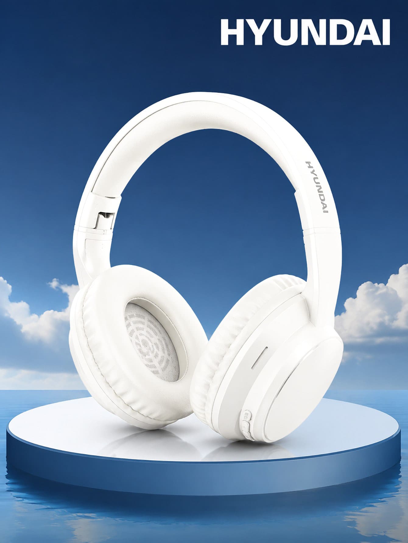 HYUNDAI 现代 HY-T02MAX 蓝牙耳机,具有 5.4 HIFI 高清音频、深沉低音、带麦克风的精确降噪、音乐/运动/游戏、低延迟、长电池寿命、简约商务风格,兼容智能手机和平板电脑 - 白色 - 查看 1