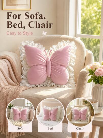 Coussin décoratif papillon, décoration de chambre, convient pour le canapé et la literie, cadeau parfait pour la Saint-Valentin, le mariage, Thanksgiving, l'anniversaire, l'automne, les fêtes, le Cyber Monday, Noël, cadeau de Noël, décoration de Noël pour la maison