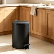 3-Liter Trash Can Made Of Black Stainless Steel With Soft-Close Function, Large Foot Pedal, And Scratch-Resistant, Fingerprint-Resistant Coating – Ideal For Modern Bathrooms And Kitchens - View 1