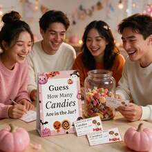 51pcs Permainan Tebak-Tebakan Halloween untuk Dewasa dan Keluarga, Kit Kartu Undian Halloween (1 Papan Tanda & 50 Kartu Tebak-Tebakan), Aktivitas Tebak-Tebakan di Dalam dan Luar Ruangan untuk Pesta Ulang Tahun - View 4