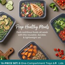 5/10/15/30pcs Reusable Food Containers With Lids, Rectangular Lunch Boxes, Reusable Party Boxes, Commercial Kitchen Storage Containers, Suitable For Picnic, Restaurant, Takeout, Kitchen Supplies, School And Other Occasions. - Multicolor - View 2