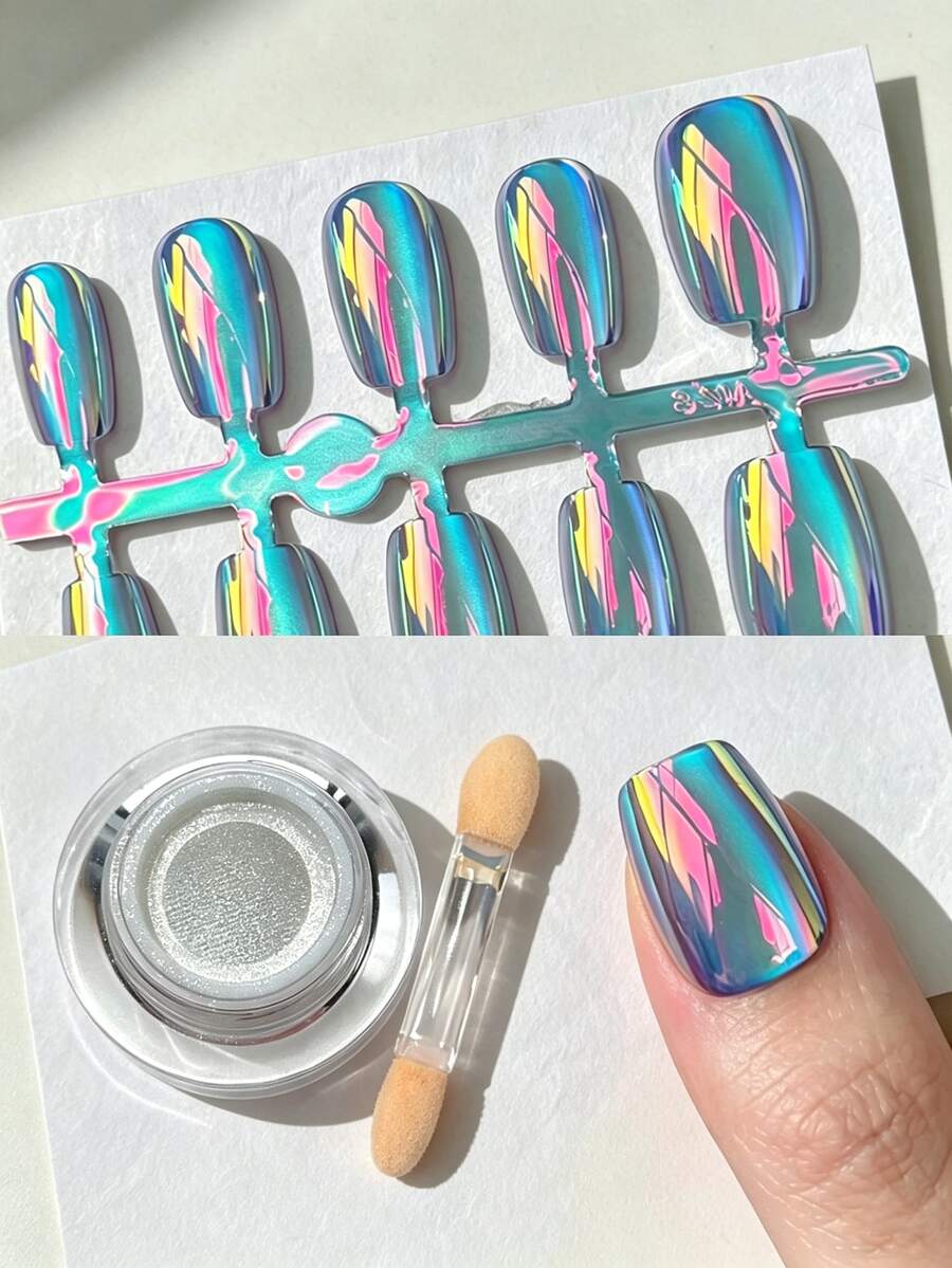 DIY美甲配件 極光鏡面粉 美甲裝飾材料 - 彩色 - 查看 1