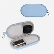 Estuche de gafas de diseño minimalista colorido tipo macaron de PU con carcasa dura ovalada, cremallera y mosquetón metálico, ligero, caja de almacenamiento de gafas de moda, apto para gafas de lectura, mujeres, hombres, niños, bolso, mochila, viaje, escuela, oficina, regalo de cumpleaños - Multicolor - Ver 24