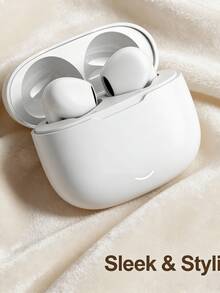 True Wireless Bluetooth Earbuds With Built-In Microphone For Clear Calls, Long Battery Life, Sweat-Resistant Design, Compatible With IOS And Android Devices, Suitable For Fitness, Running And Daily Use - White - View 2