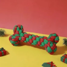 1pc Bone Shaped Braided Dog Toy, Durable Chew Rope, Suitable For Small To Medium Dogs, Perfect Gift - Multicolor - View 3