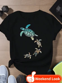 Women Sports Tees & Tanks - 黑色 - 查看 1