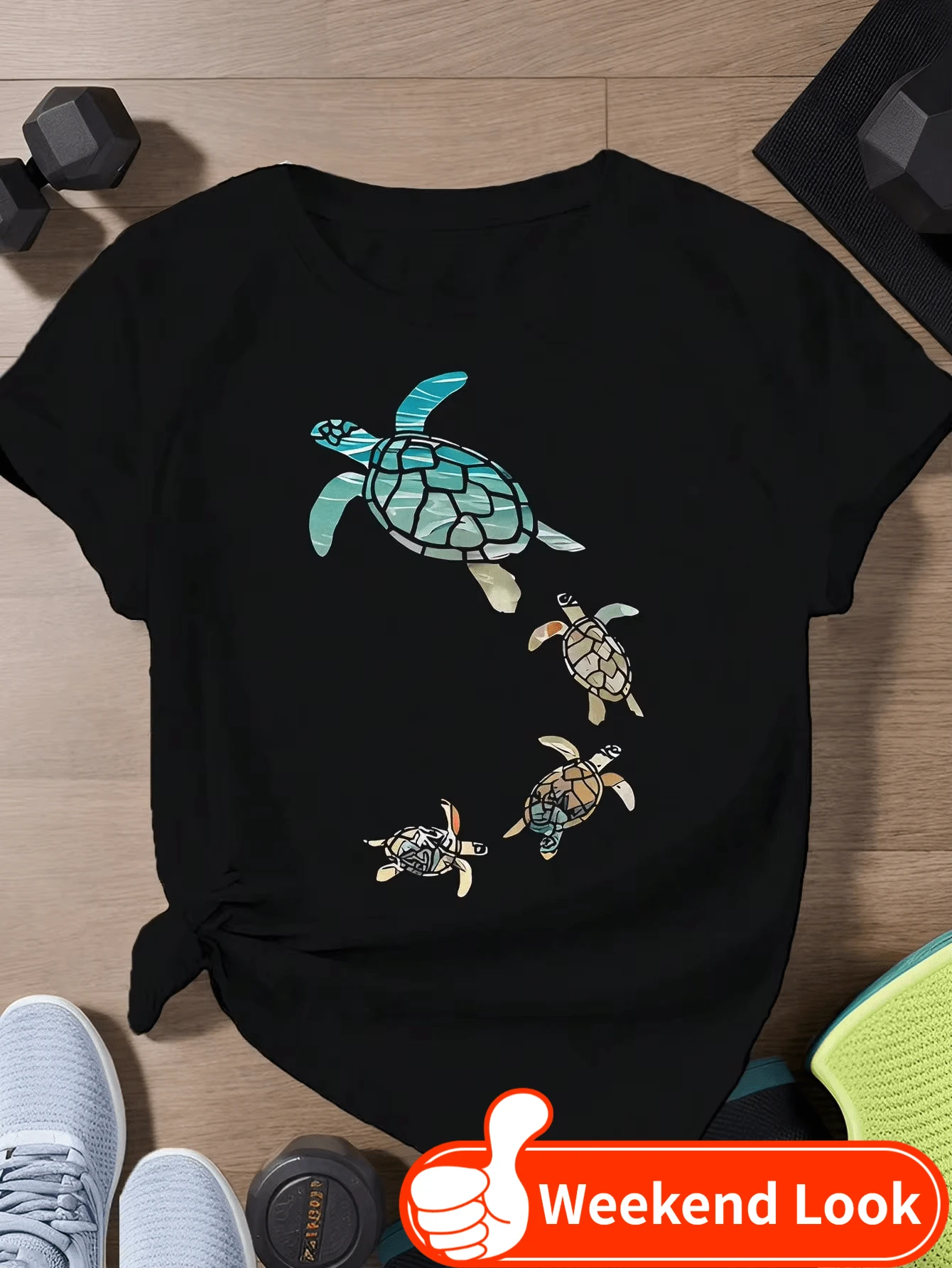 Women Sports Tees & Tanks - 黑色 - 查看 1