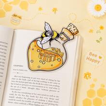 1pc 2D Acrylic Bookmark With Bee And Honey Pattern, Suitable For Marking Book Pages And Page Numbers, Ideal Gift For Reading Enthusiasts, Back To School Gift - A - View 5