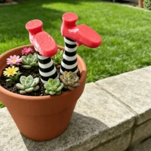 Witch Leg Planter Decor Set, Garden Fence Balcony Window Display, Tabletop Decor, Party Patio Outdoor Craft Decoration - A - View 2