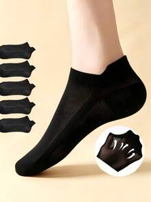 4/8/20 Pairs Mesh Invisible Ankle Socks, Neutral Solid Color Summer Ultra-Thin Low-Cut Short Socks, Non-Slip Comfortable Compression Socks, Solid Color Ice Silk Sports Fitness Socks, Neutral Air Conditioning Socks, Soft Non-Slip Elastic Band Design, Perfect For Daily Wear And Outdoor Activities - Multicolor - View 1