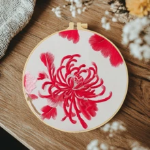 1 buah, ukuran 20*20cm/7.9*7.9in, berbagai jenis perlengkapan bordir bunga, set bordir buatan tangan DIY untuk pemula dewasa, hadiah rumah, hadiah menjahit untuk wanita, termasuk buku panduan, kain berpola, bingkai bordir, jarum dan benang. - Berbagai jenis bunga - View 14