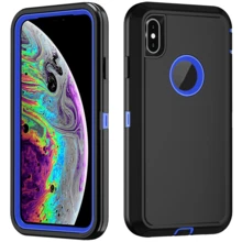Durable Shockproof Protective Case For Phones - Black/Blue, Heavy-Duty Dual-LayercShock-Absorbing Protective Shell, With Port Dust-Proof And Scratch-Resistant, Compatible With IPhone Series, Unisex, Everyday Use - Black Blue - View 22