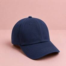 Unisex Basic Plain Adjustable Casual Baseball Cap For Sports, Summer And Sun Protection - Navy Blue - View 1