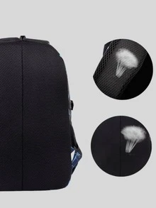 Dedoo 3件組 900D 印花後背包，3合1大容量學生書包，大學風，可放入15.6吋筆電，大學旅行包，必備款 - 藍色 - 查看 9