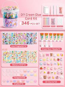 747件奶油膠 Gukka DIY貼紙套裝，可愛裝飾卡與剪貼簿用品，適合兒童、小學女生，手工藝禮物 - 彩色 - 查看 12