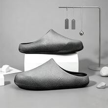 Men's Summer Outdoor Beach & Creek Clogs, Soft Thick Tire Sole Non-Slip Cushioned Closed-Toe Slide Sandals, Outdoor Sports Large Size - Silver - View 2