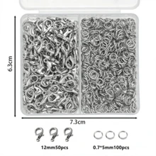 150pcs/Box Silver Color Lobster Clasps And Open Rings Bracelets Necklaces Connector DIY Jewelry Making Accessories Supplies Kit - DIY Accessories - View 5