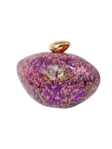 Fashionable Minimalist Marble Pattern Acrylic Clutch Bag, Elegant Unique Oval Shape Niche Evening Bag With Chain Strap, Shoulder Crossbody Bag - Multicolor - View 3