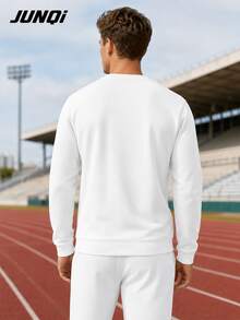 JUNQi New Men's High-Quality Sweatshirt, Breathable & Moisture-Wicking, Fresh & Comfortable, Fashionable Daily Sports Casual Style A - Multicolor - View 2