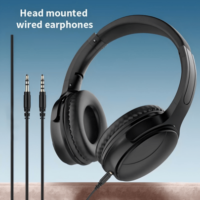 Reletech Wired Over Ear Headphones With 3.5mm Jack, Foldable Lightweight Stereo Headset With Soft Memory Foam Earpads & Adjustable Headband, Compatible With Computer Laptop Tablet Smartphone For Gaming Music Office Travel