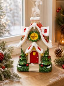 1pc Resin Snow House Incense Burner With Clip, Home Decor Accessory, Living Room Use, No Incense Included, Christmas Decoration, Room Decor, Christmas Gift - A - View 5