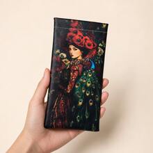 1PC Fashion Peacock & Girl Print Glasses Pouch, Lightweight & Portable, PU Leather, Elegant Fashion Glasses Storage Bag, Versatile For Daily & Travel Use, Holiday Gift For Friends - A - View 9