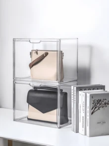 1pc Transparent Toy Figure Display Box, Cartoon Character Model Collection Storage Box, Dust-Proof Display Stand, Back To School - Transparent - View 7