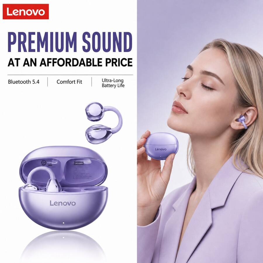 Lenovo-TA410 是一款新型骨传导运动耳机，采用夹式设计，具有超长续航时间和高品质音效。