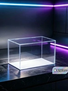 透明展示盒配白色底座，防塵收納盒，適用於娃娃、臥室裝飾、客廳裝飾及桌面配件，理想的聖誕禮物或節日配件 - 白底透明 - 查看 9