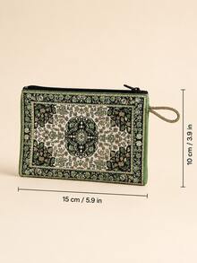 XD 異國風金線刺繡女款零錢包 中東風迷你手持卡夾 合理分層收納硬幣與卡片 高級刺繡質感小包 教師節生日禮物 女用便攜錢包 - 彩色 - 查看 2