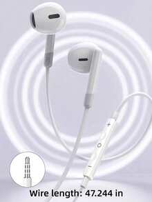 Type-C 低音耳機 高解析度麥克風 低延遲 適合運動/遊戲/音樂 3.5mm 有線耳機 兼容 16/15 手機 - 查看 5